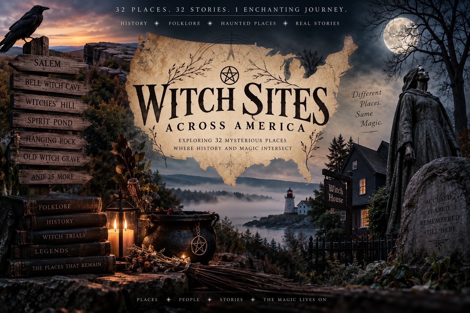 32 Witch Sites Across America: The True History, Dark Folklore, and Legends Behind Them